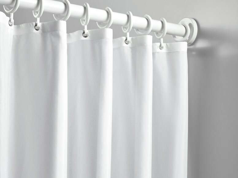 HEWI Shower rail white Shower curtain on a shower rail white