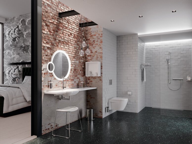 HEWI hotel bathroom with universal products Universal products from HEWI in Hotel