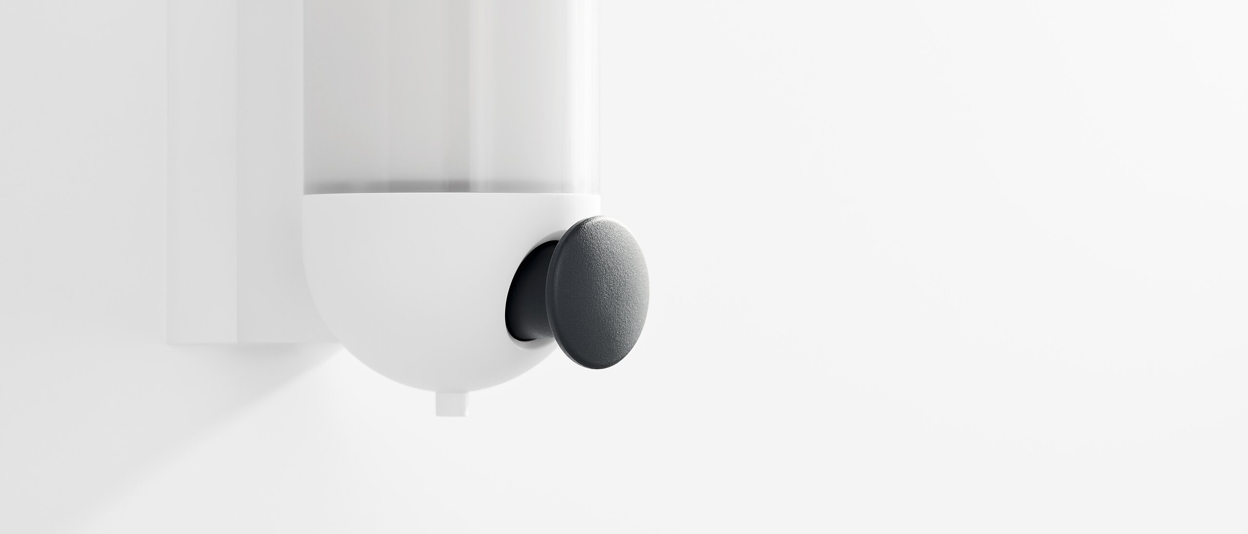 HEWI Soap dispenser signal white Soap dispenser in the colour signal white and push button in the colour anthracite made of polyamide