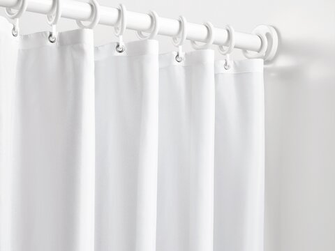 Shower curtain in the colour white