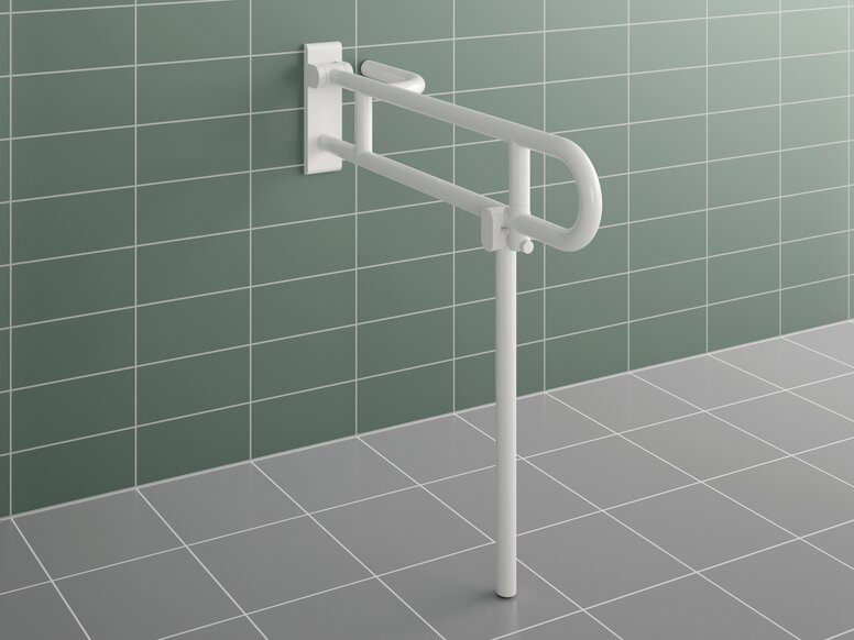 HEWI Folding support handle Adipositas white Adiposity folding support handle in the colour white