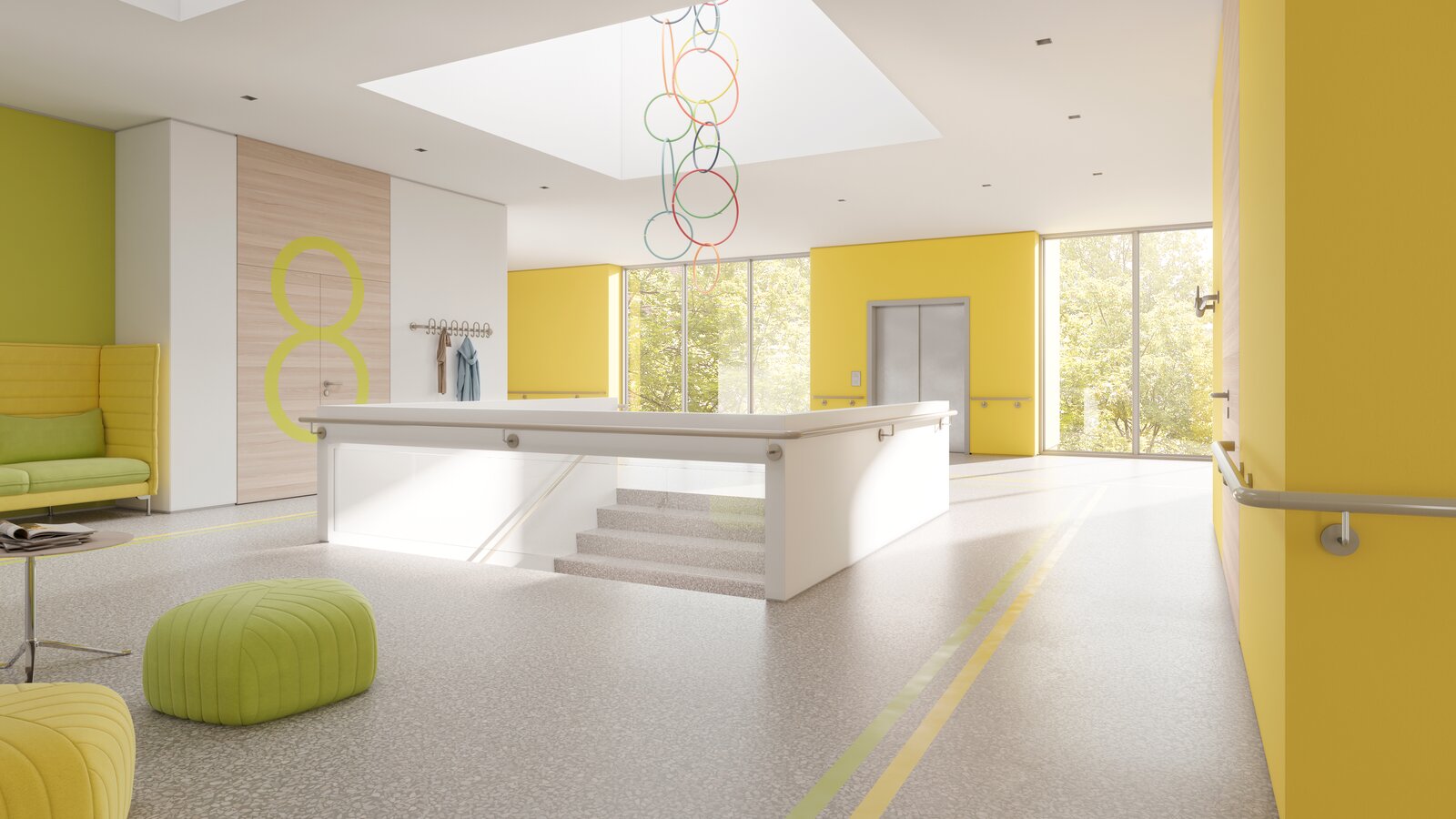 HEWI öffentliche Schulgebäude öffentliches Gebäude in gelben Farben