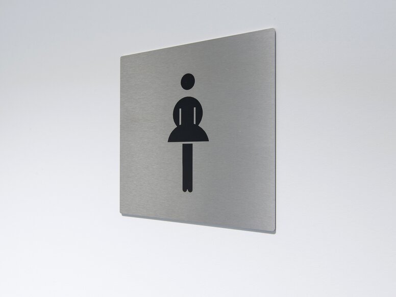 HEWI signage ladies HessenChemie Campus in Wiesbaden Signposting toilets ladies